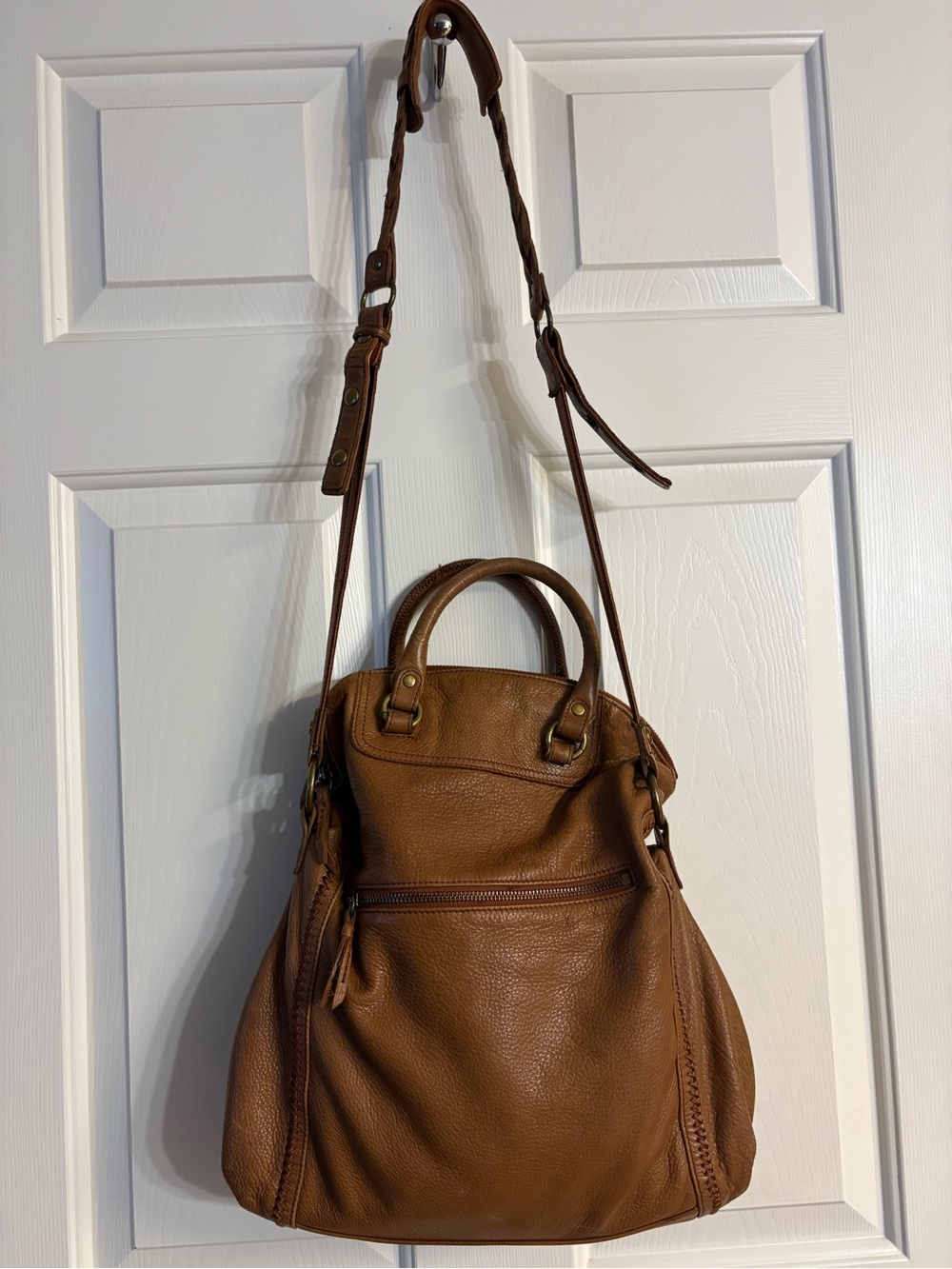 The Sak Silverlake Convertible Brown Leather Hobo Bag